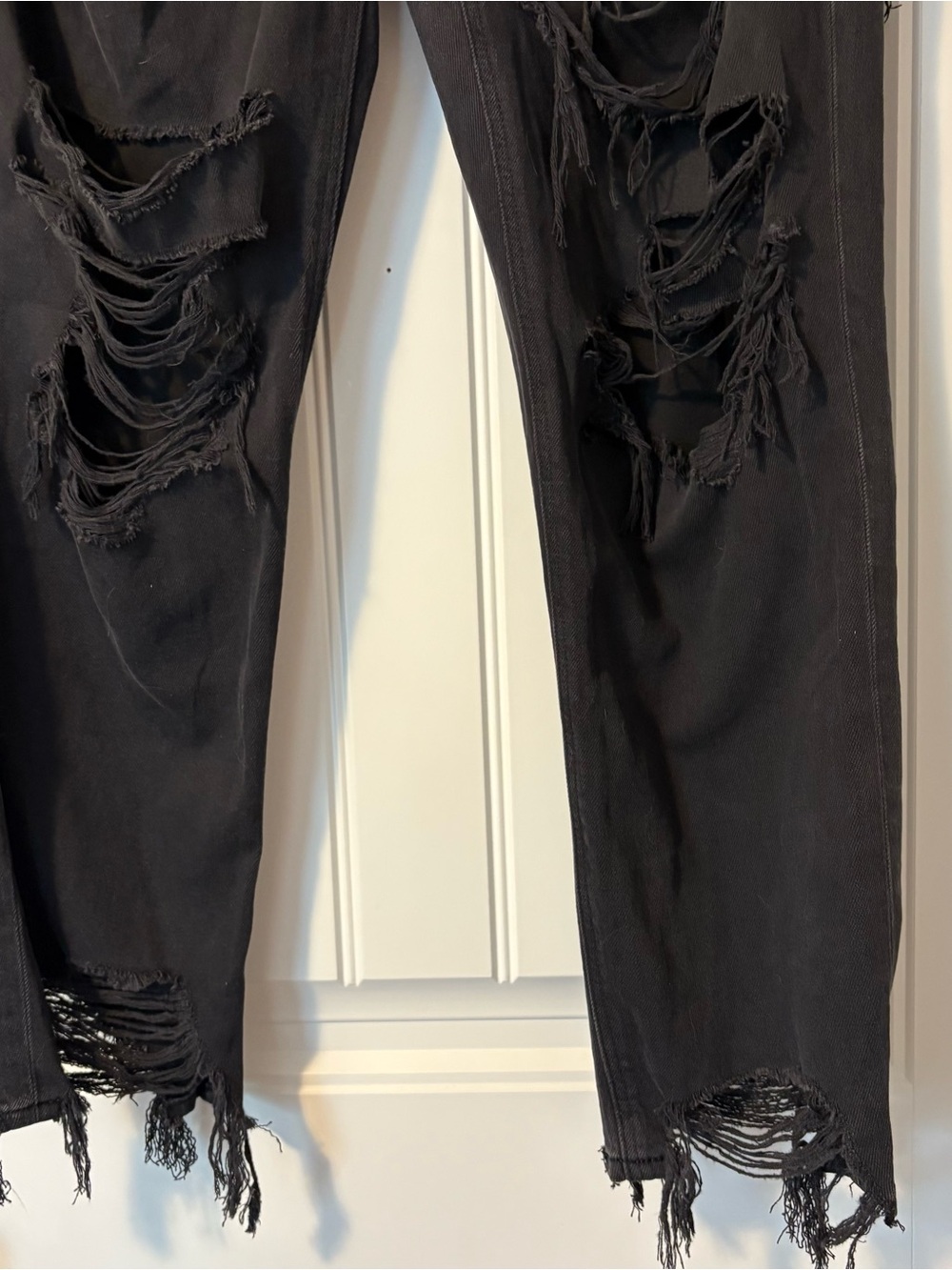 Black Distressed Ripped Jeans - Picture 3 of 7